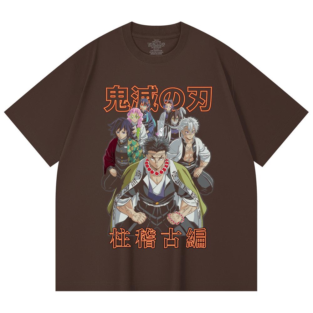 230 Gsm 100% Cotton Demon Slayer V22 Hashiras Print Unisex Heavy Cotton T Shirt
