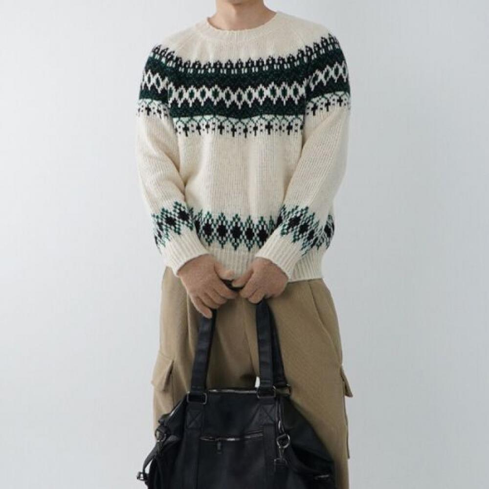 Onl Men Snowflake Knit Sweater Mpn