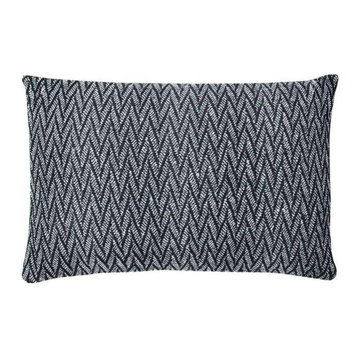 Ethnic Cushion Chevron Pattern Black White 60x40