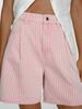 Европейская и американская мода, полосатые джинсовые шорты с высокой посадкой больших размеров