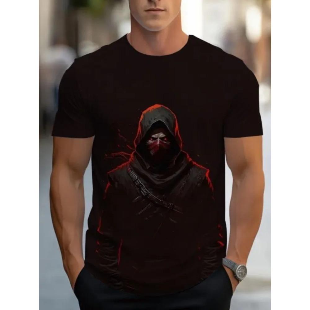 Summer Fashion Comfortable Loose Large T-shirt Portrait 3D Printed Casual Breathable Sports Versatile Round Neck Short Sleeved Men's T-shirt