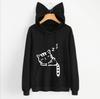Plus Size Women Sweatshirt Cat Ear Funny Hoodie Kawaii Print Cat Cartoon Autumn Loose Casual Sweatshirts