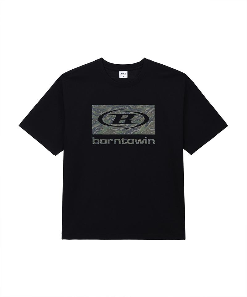 BORN TO WIN Camo Box Logo T-Shirts [Black]