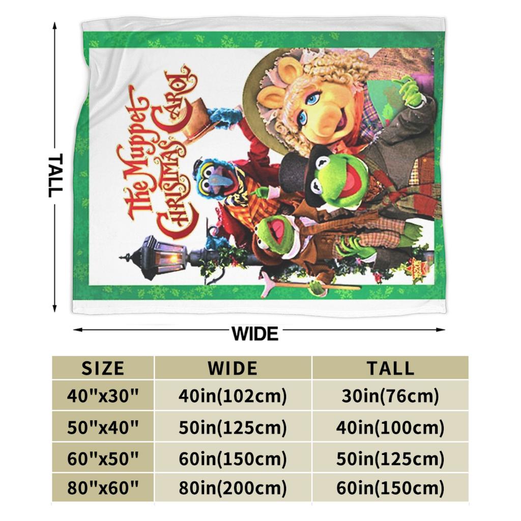 The Muppet Christmas Carol 20th Anniversary Muppet Show Flannel Blanket Novelty Throw Blankets for Home 150*125cm Bedspread