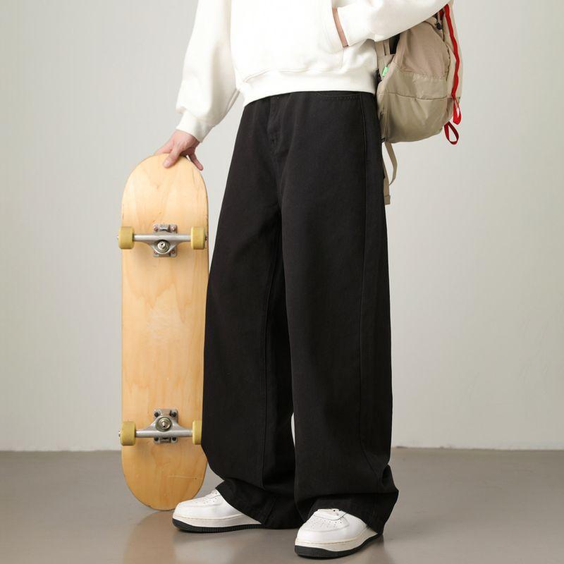 Pure Cotton Workwear Casual Pants Men's Straight-leg American Style Overalls 2025 New Arrival Autumn Loose Pants Wide Leg Matchet Pants