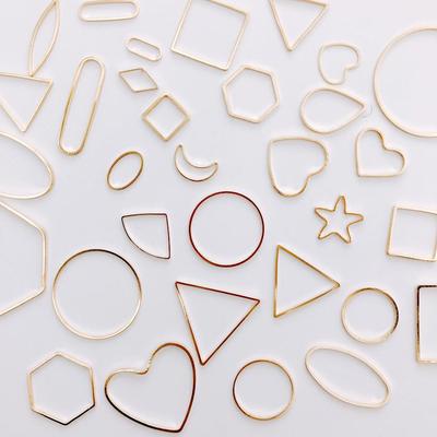 Gold Triangle & Circle Geometric Alloy Electroplating Earrings - DIY Accessories
