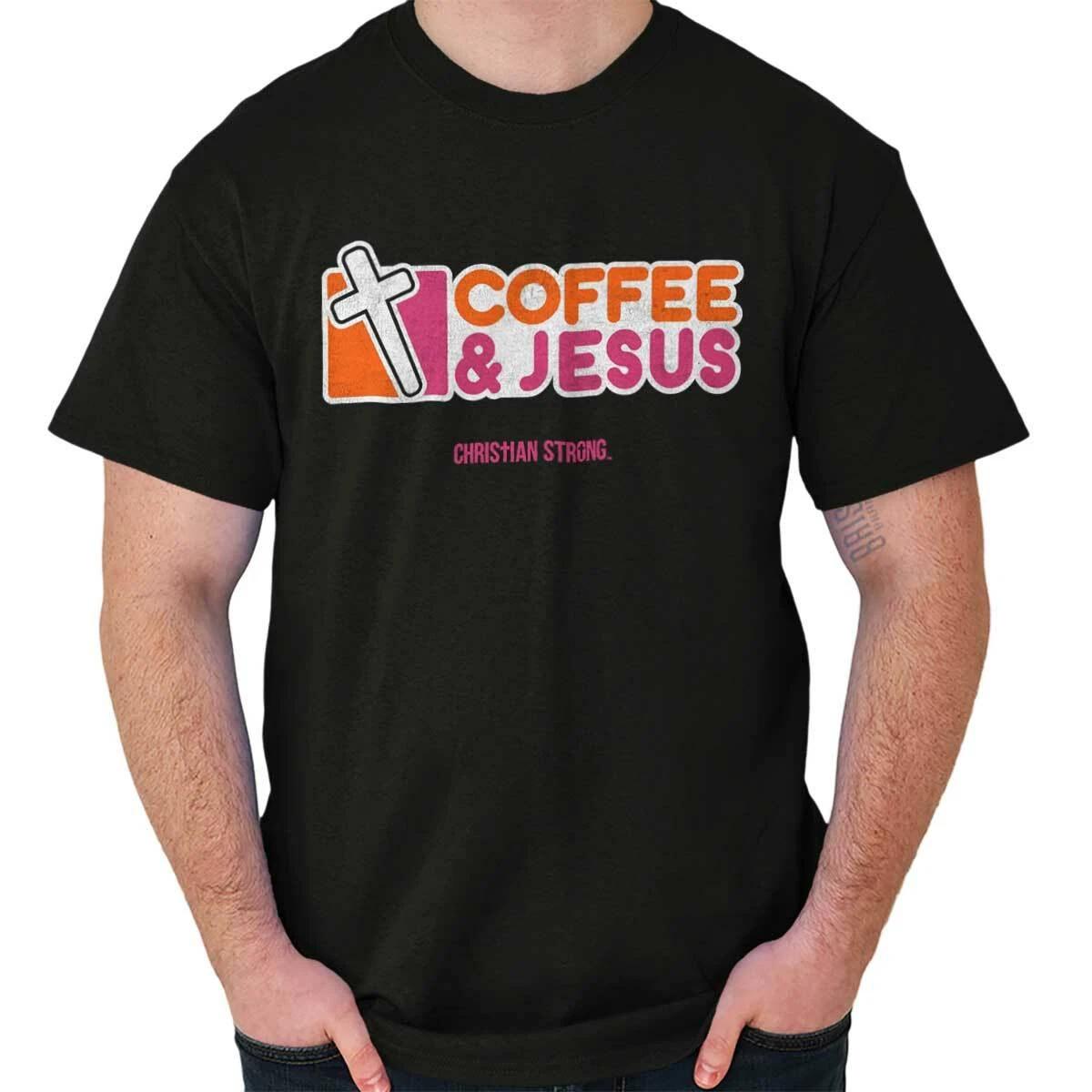 Christian Faith Pop Culture Coffee and Jesus Womens or Mens Crewneck T Shirt Tee XL