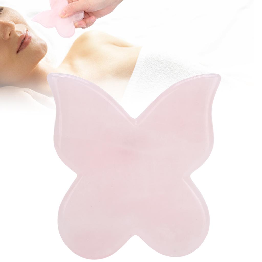 Pink Jadestone Scraping Board Butterfly Shape Massaging Gua Sha Board Scrapping Tool