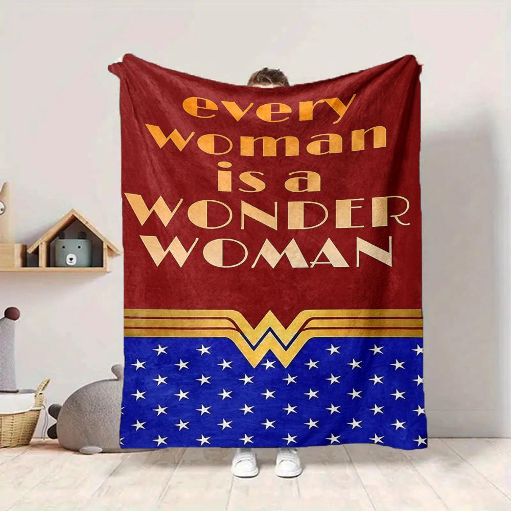 1pc Wonder Woman Flannel Throw Blanket Lightweight Soft Warm All Season Blanket for Sofa, Bed, Travel, Camping L1024199