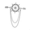 Tassel Chain Brooch ,Jewelry Accessories Hanging Alloy Badge Decor Rudder for Men
