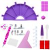 Diamond Painting Tool Kit with Fan Shaped Sorting Tray Rotating Pen Wax Pads Scraper Brush and Spoon for DIY Rhinestone Crafts