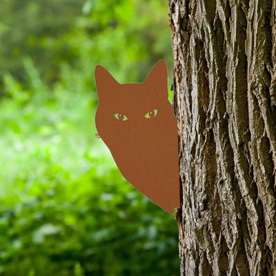 1 pezzo Scultura da Giardino Gatti Deliziosi - Scultura di gatto irresistibile regali e ornamento per prato. Stupenda silhouette in ferro battuto