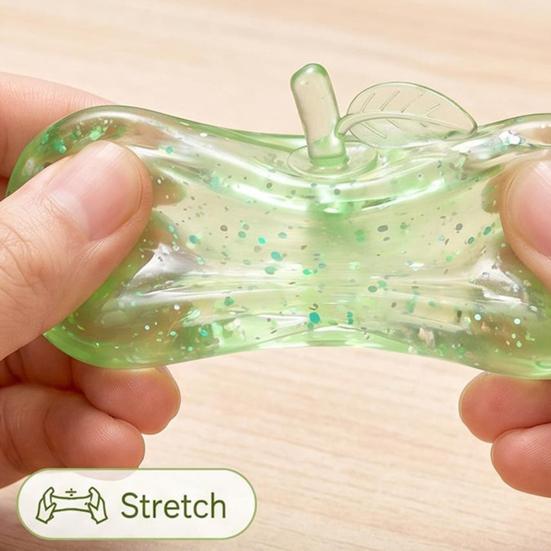 Relaxing Desk Toys for Office Maltose Glitter Apple Squeeze Stress Ball Soft TPR Slow Rising Fidget Rubber