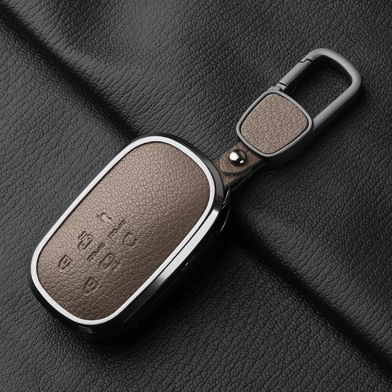 Aluminium Alloy Goatskin 6 Button Car Key Case Cover For Honda Stepwgn Rp6/Rp7/Rp8 Odyssey Freed Elysion Accessories