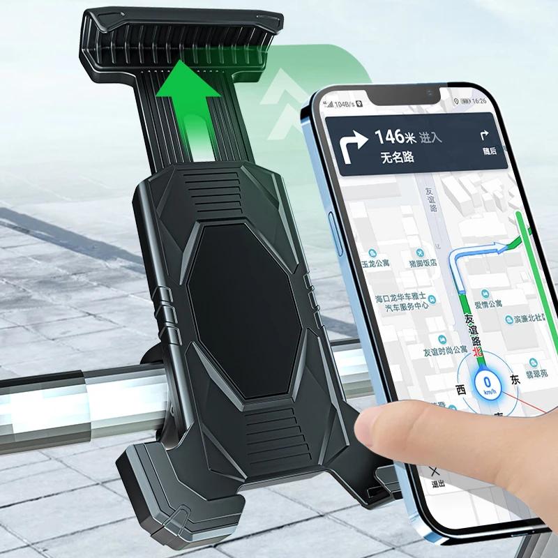 Universal Bike Phone Holder - Bicycle Mount for 4.5-8.0 Inch Mobile Devices - Motorcycle Scooter Handlebar Cellphone Bracket