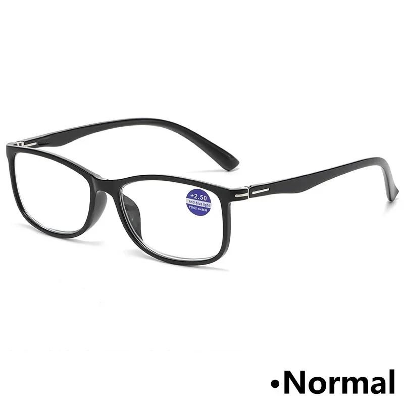 

Элегантные и простые квадратные очки для пресбиопии с полной оправой, анти-синий свет, ультралегкие очки для защиты глаз унисекс для дальнего зрения +100 чёрный