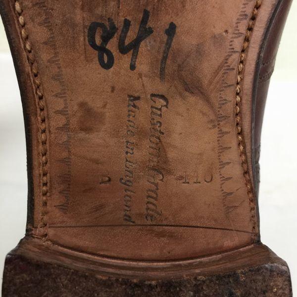 80er-90er Vintage Church's Three Cities Wingtip Businessschuhe Braun Größe 11B / 27,5-28,5cm Herren(GEBRAUCHT)