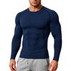Men's Compression Long Sleeve Shirt Athletic Training Top Quick Dry Breathable High Stretch Base Layer for Running Basketball