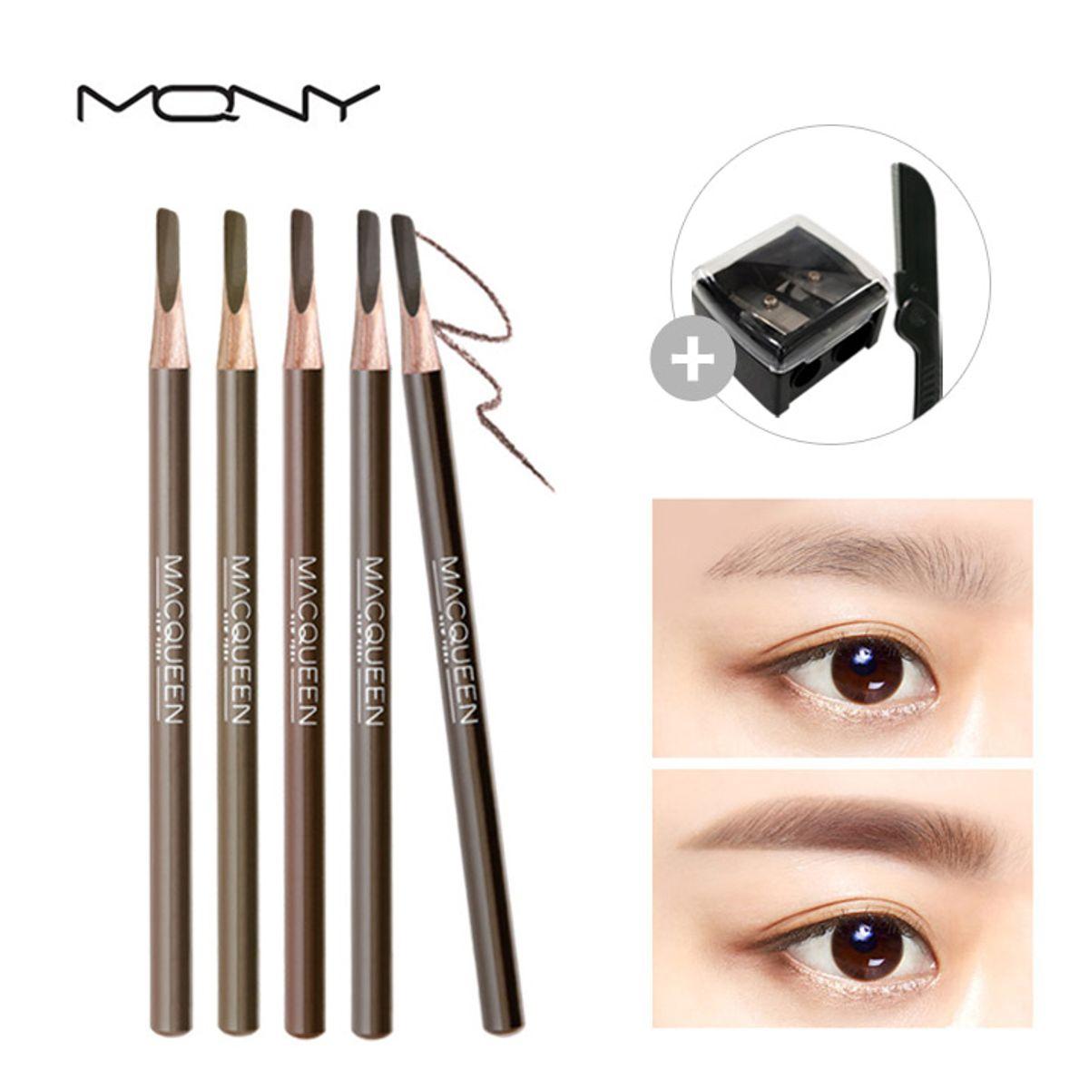 [2 Pencils + Sharpener + Eyebrow Razor] My Strong Eyebrow Pencil Walnut Brown + Gray Brown