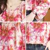 Women's Tops Loose Long Sleeve Chiffon Floral Shirt