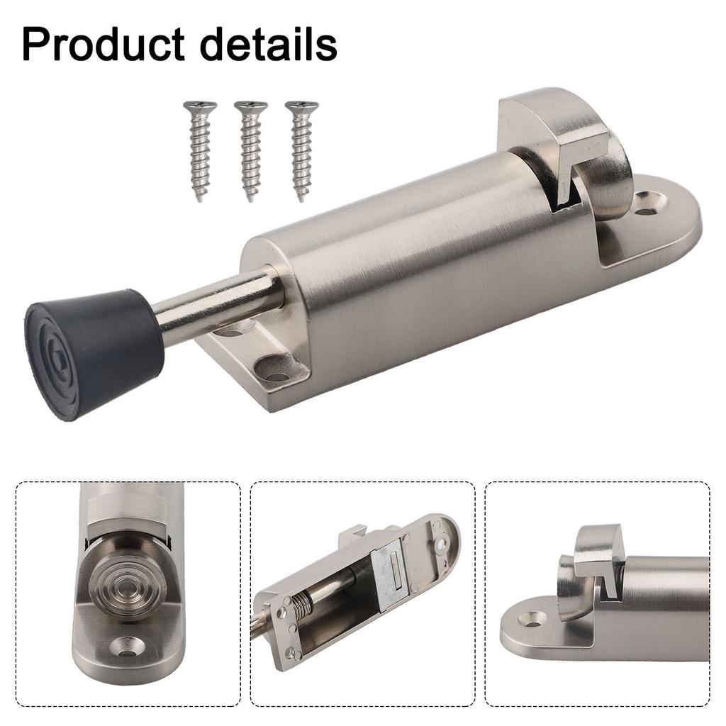 Zinc Alloy Door Stopper Buffer Gate Stay Catch Foot Suction Holder Invisible Wall Protection Black/Silver/Red Bronze Colors