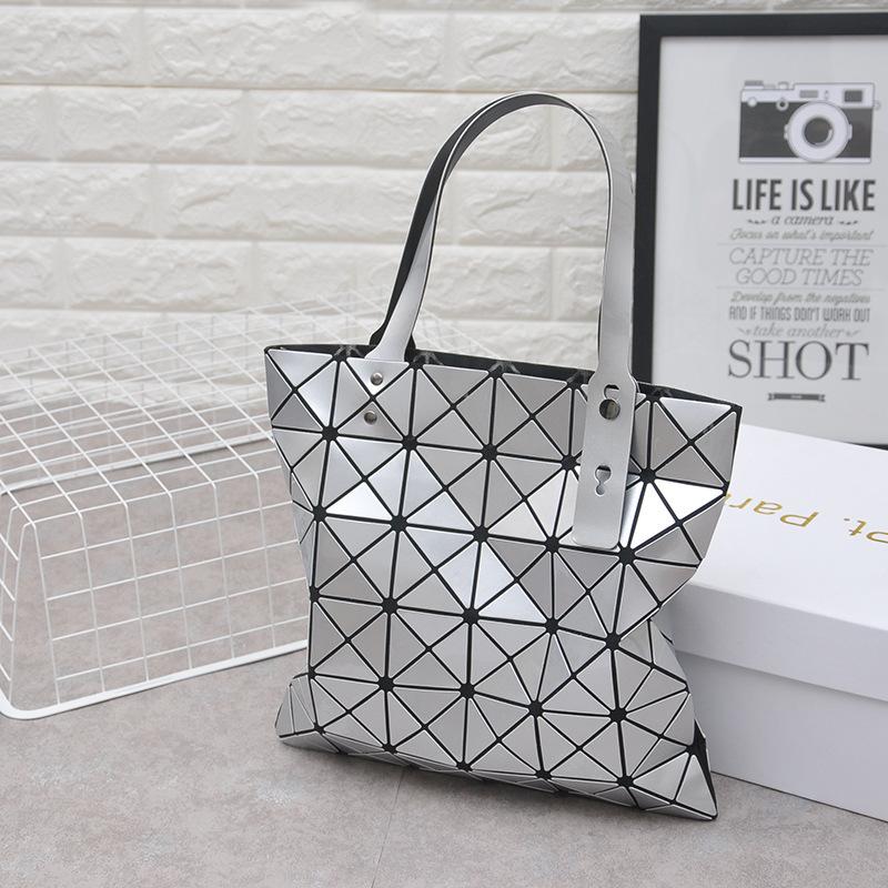 New Deformed Women's Bag Geometric Laser Rhombus Handbag Variety Folding Shoulder Big Bag