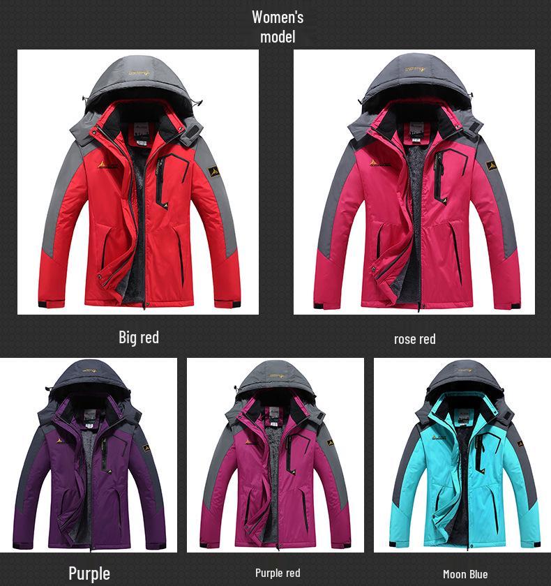 Men's Winter Windproof Fleece-Lined Cotton Jacket - Thickened Outerwear for Outdoor Cold-Weather Protection