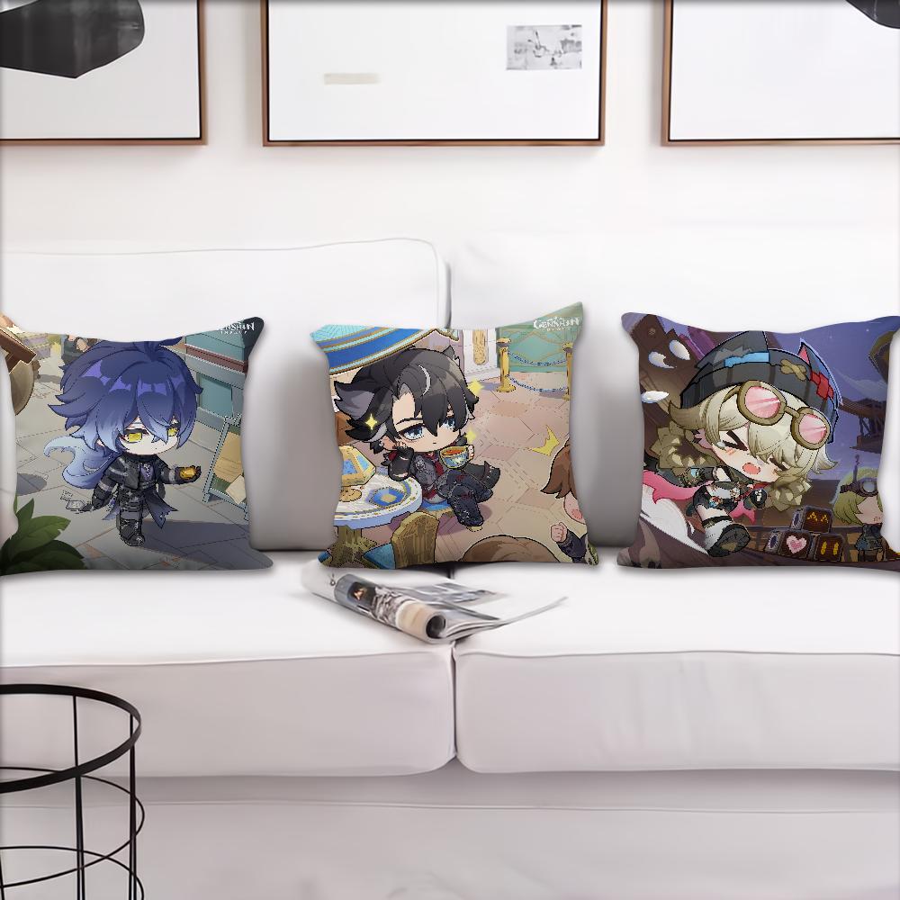 Game Genshin Impact boy cushion cover Pillow Cover Decoration Room Home Sofa living Office Car Nordic Simplicity