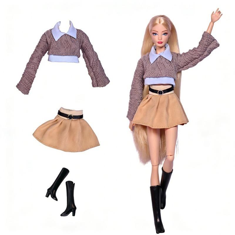 30cm 11,8 Zoll Für Barbies Puppen Kleidung Schuhe Halsketten Set Rock Geschäftsanzug Geeignete Prinzessinnenkleidung Für 1/6 Puppen Spielzeug Geschenk