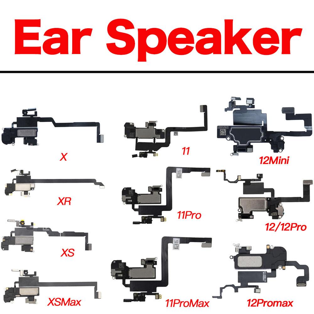 Ear Speaker Flex Cable Replacement For iPhone X XR XS 11 12 Mini Pro Max Ear Piece Upper Loudspeaker Light Sensor Microphone