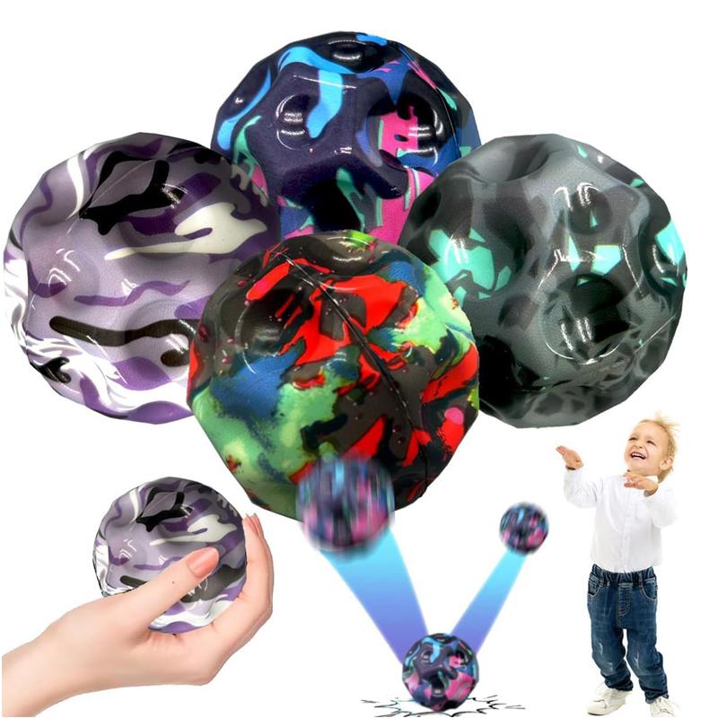 Moon shaped porous elastic ball for children, indoor and outdoor decompression super elastic ball fun children's gift reward