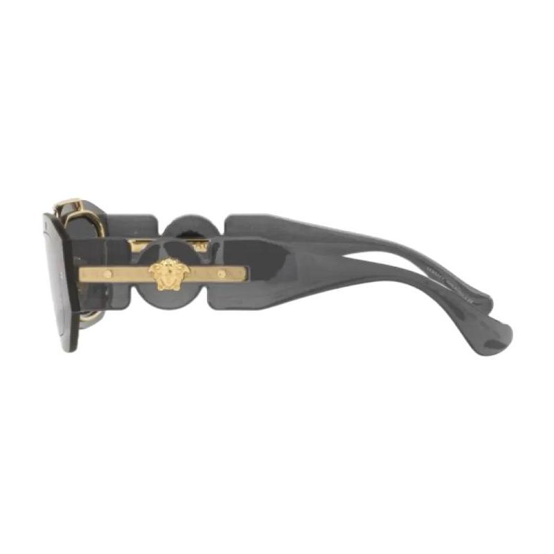 Versace Transparent Irregular Frame Acetate Sunglasses Dark 2463540 VE2235-100287-dark Gray 51