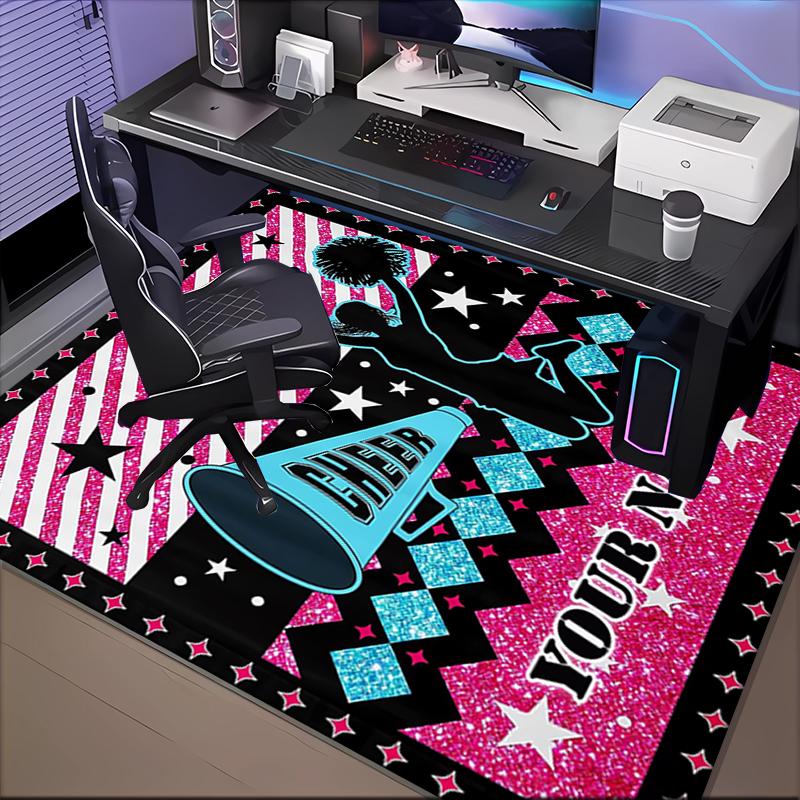 1PC Custom Name Spirit Poster Theme Floor Mat Ideal for Living Room, Game Rooms, Office, Bedroom Floor Mat Playful Design