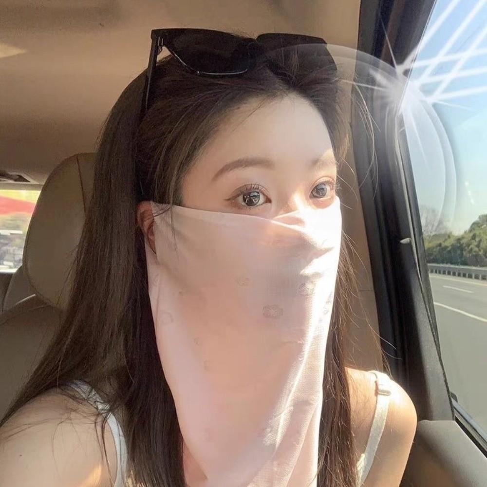 Neck Protection Sun Protection Mask Breathable Sunscreen Veil New Ice Silk Mask  for Sun Protection