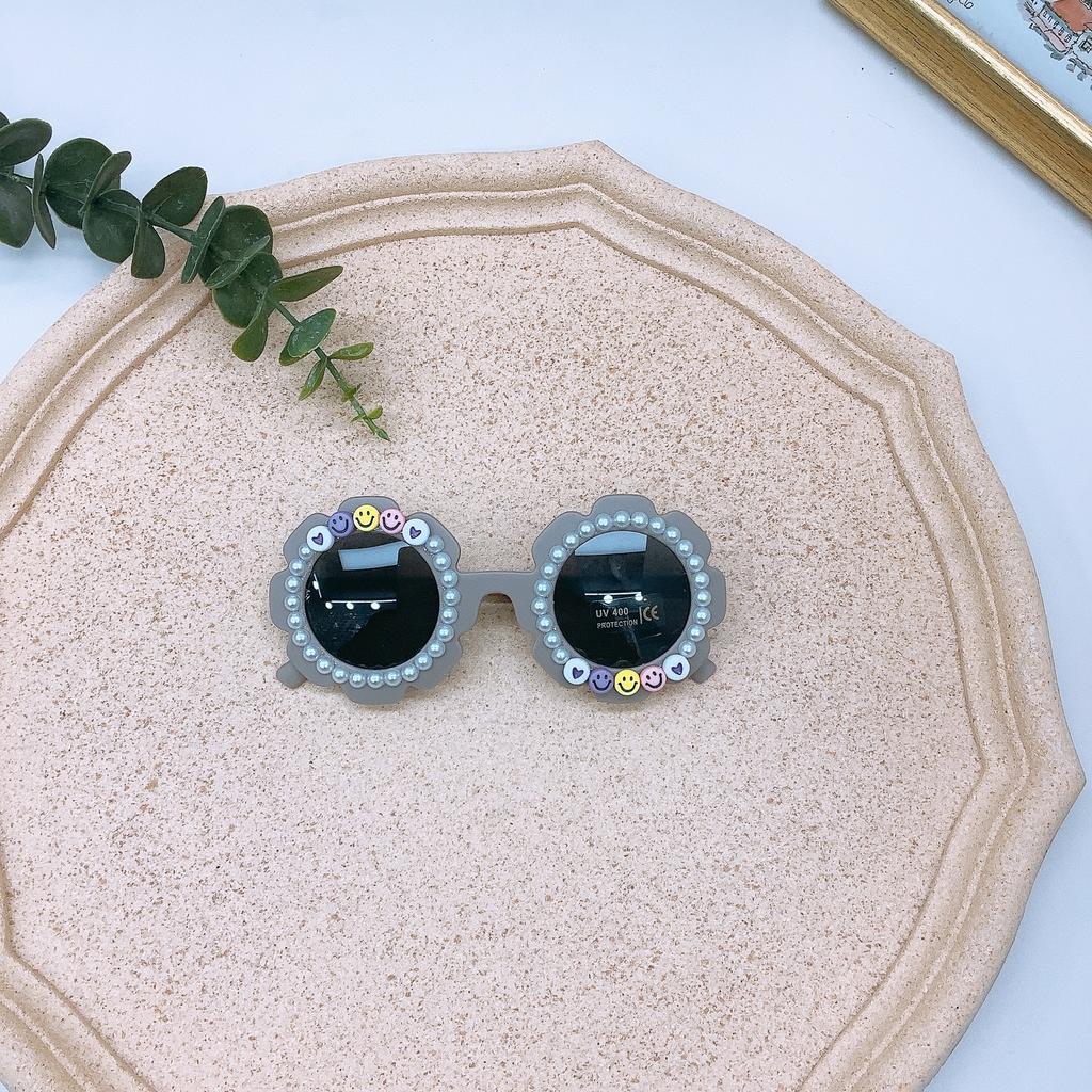 Moda İnci Çocuk Güneş Gözlüğü Kendin Yap Bebek Yuvarlak UV Korumalı Güneş Gözlüğü Güneşlik Gözlükleri Trend