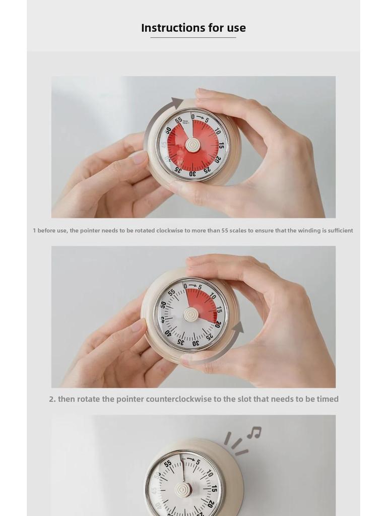 Magnetic Kitchen Timer: Visual Countdown & Alarm