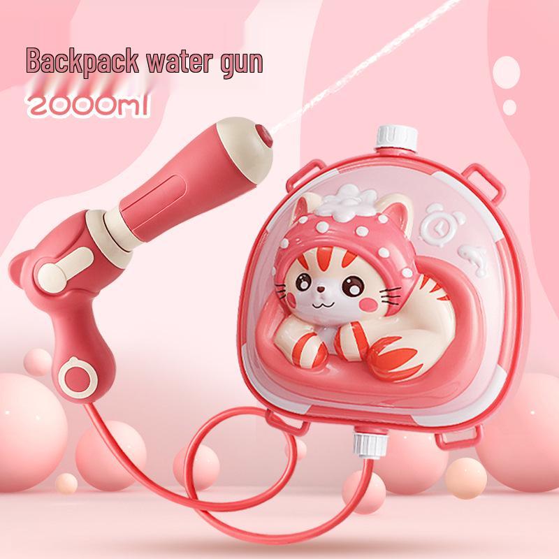 Kids' Cat Backpack Water Gun Toy – Outdoor Fun Splash Battle