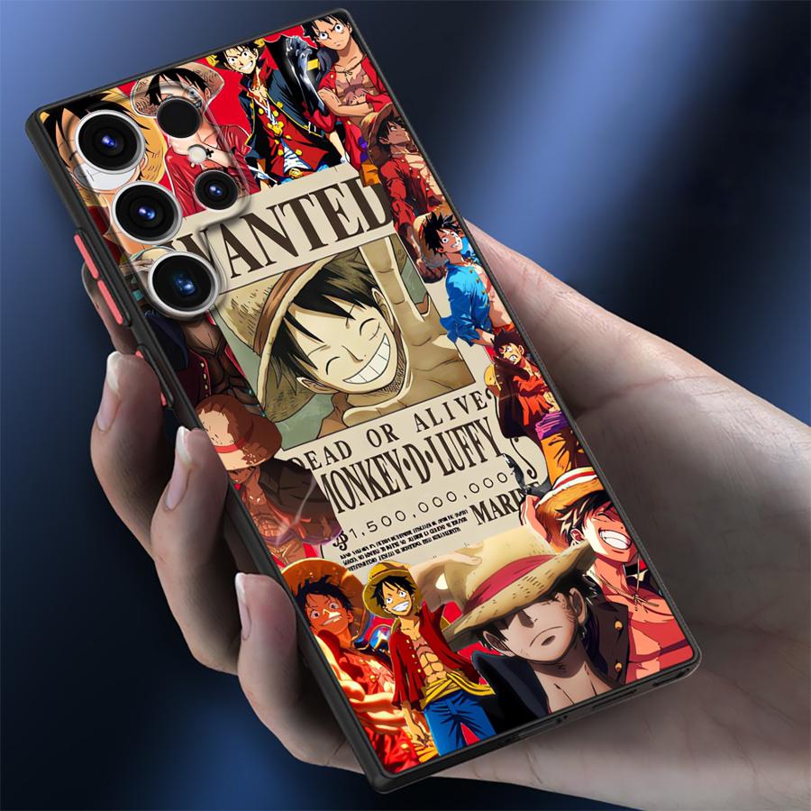Case for Samsung Galaxy S23 Ultra S22 Plus S24 S21 FE S25 S9 S10 S20 Black Edge Shell Anime One Pieces