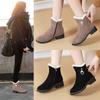 2025 New Style Women's Thick-Soled Ankle Boots: Winter Velvet Frosted, Flat/Wedge Heel, Soft Sole Comfort