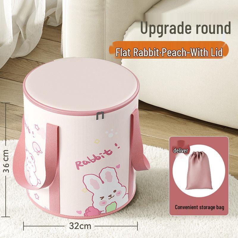 Cartoon Insulated Folding Foot Bath Bucket with Lid - Portable, Thickened Design for Deep Soak