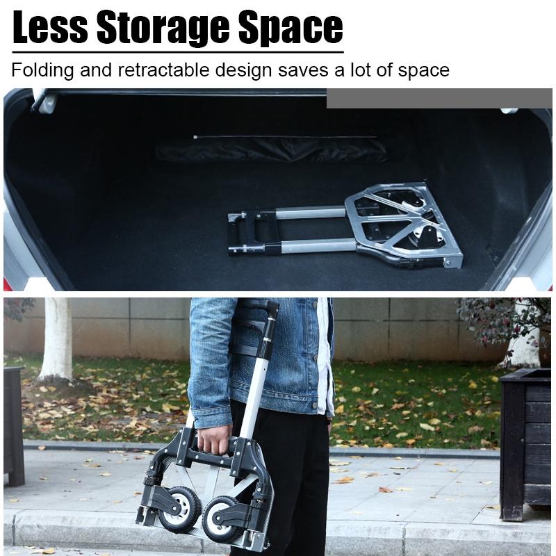 Tragbarer Geländetreppensteigerwagen Einkaufswagen Handwagen mit Gummiseil Faltbarer Trolley für Obergeschossfracht 75 kg (100-106)x41x39cm