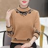 Women's Fleece Sweater Autumn Winter Thick and Warm Printed Plus-Size Sweater Loose Stretch Knit Pullover Top