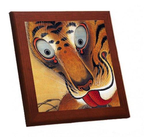 

Wooden framed photo tile of Ito Jakuchu s Tiger (close-up) (Ito Jakuchu series)