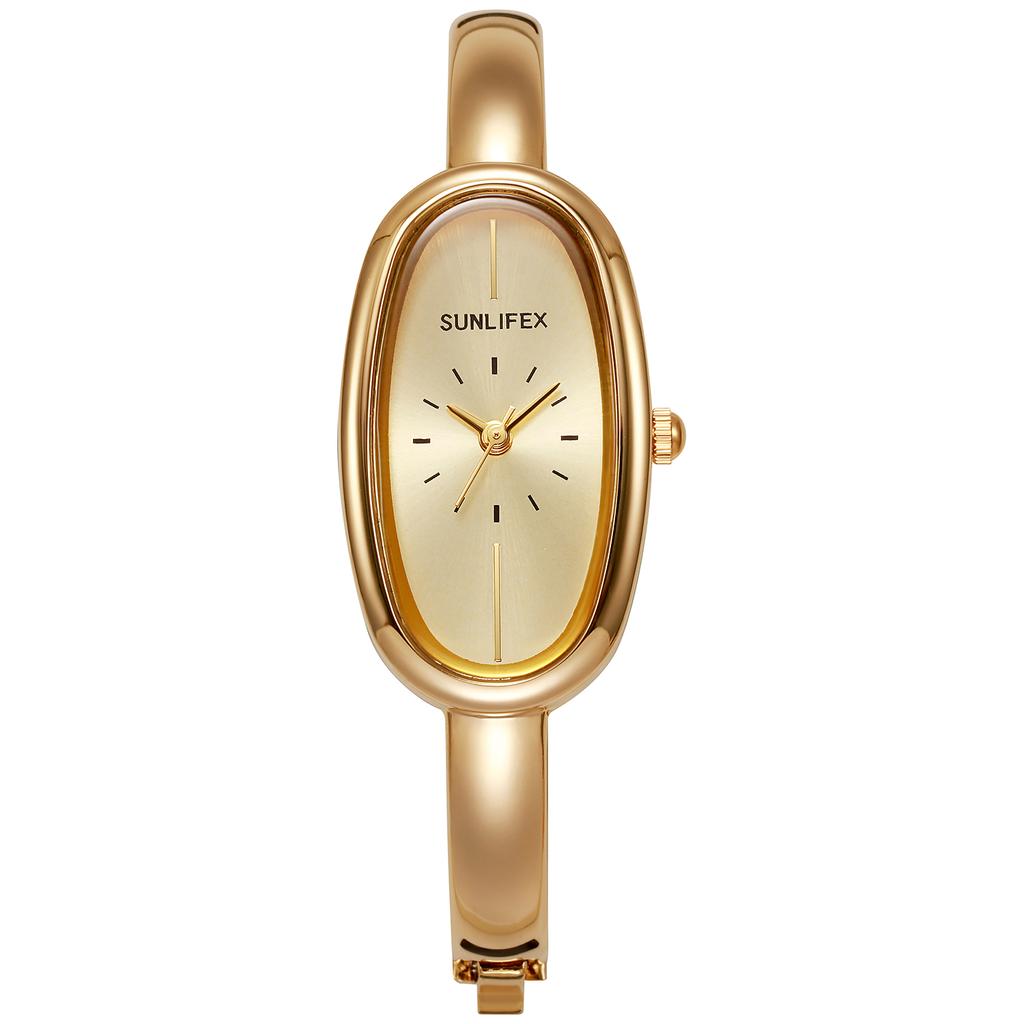 New luxury elegant ladies bracelet watch simple scale dial oval waterproof women's quartz watch Reloj