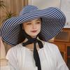 Japanese Retro Striped Fisherman Hat Women's Summer New Sunscreen and UV Resistant Sun Hat Foldable Sun Hat