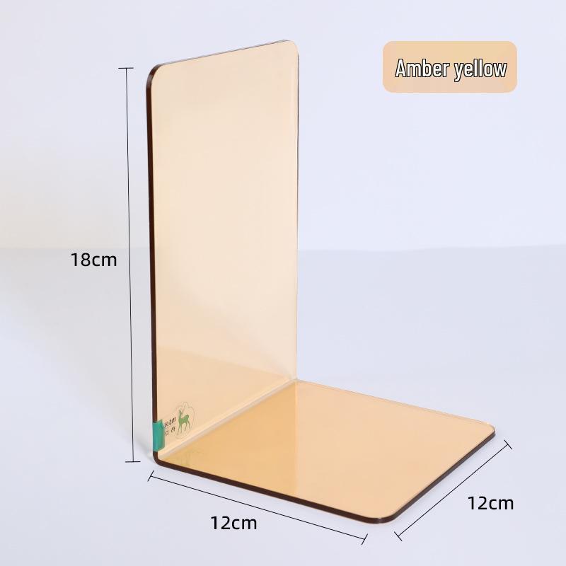 Transparent Acrylic L-Shaped Bookends: Thickened Book Clips for Desktop Bookshelf Storage