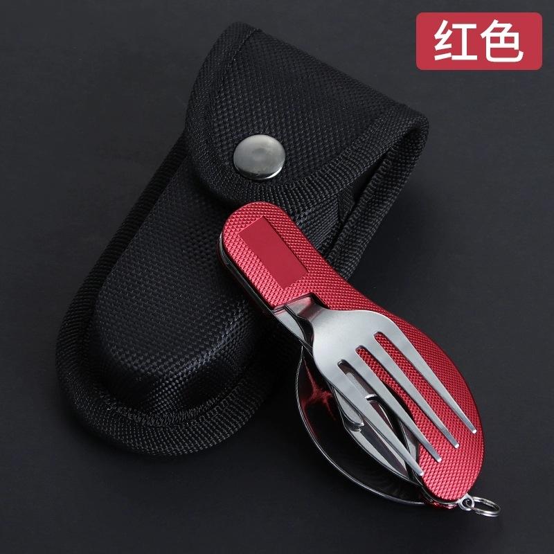Multifunctional Foldable Mini Tableware Camping Picnic Detachable Tableware Knife Fork Spoon Combination,portable Cutting Tools