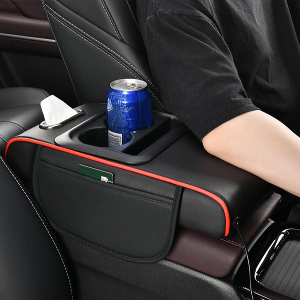 Auto Center Console Armrest Cushion With 2 Cup Holder Starry Sky Top Armrest Heightening Pad Auto Amrest Pillow Cover Pad