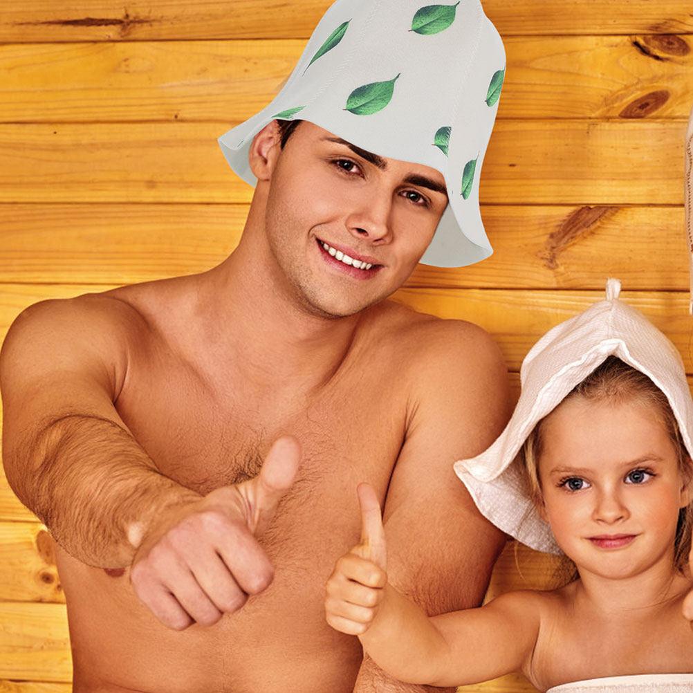 2Pcs Sauna Hat Felt Caps for Women Home Bathing Sauna Hats Comfortable Reusable Absorbent Thick Felt Showering Caps