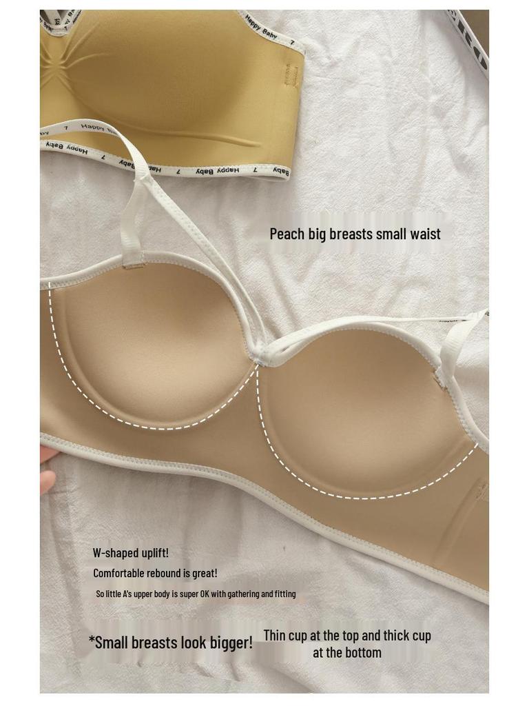 High-Quality Seamless Push-Up Half-Cup Bra for Small Chest - Sexy, Wire-Free, Fashionable Design